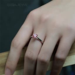 GIGAJEWE 1ct 6.5mm Round Cut D VVS1 Moissanite 925 Silver Ring Diamond Test Passed Fashion Claw Setting Girl Women Gift