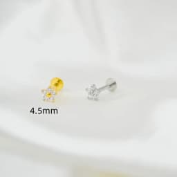 10pcs Body Jewelry 16Gx8mm G23 Titanium Flower CZ Lip Labret Bar Ear Helix Tragus Rook Barbells Stud Piercing Jewelry New