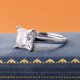 FEOBUR 1/2/3/4CT Princess Cut Moissanite Diamond Ring for Women Certified 100% 925 Sterling Silver Engagement Wedding Band GRA