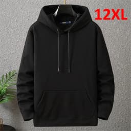 Large Size Men's Hoodie Jacket Hooded Long Sleeve Thick Warm Fleece Lined Sweatshirt Male Casual Winter 10XL 12XL Extra Big Plus