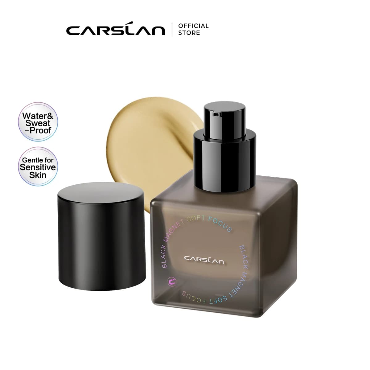 CARSLAN Black Magnet Soft Focus Liquid Foundation Matte Blurring Pores Flawless Finish Oil Control 24H Longlasting Face Makeup