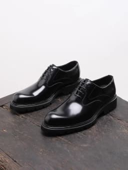 British Style Trendy Formal Business Young Commuter Shiny Oxford Groom Wedding Thick Sole Height Increasing Casual Leather Shoes