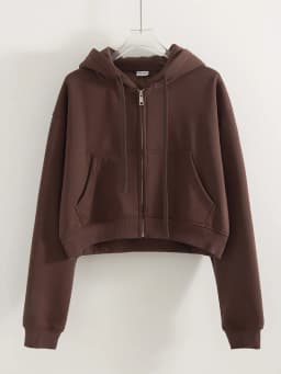 Women Tracksuits Winter Fleece Sweatsuit Brown Warm Crop Zipper Hoodies And Sweatpants Set For Women 2 Piece Velvet Pants Sets