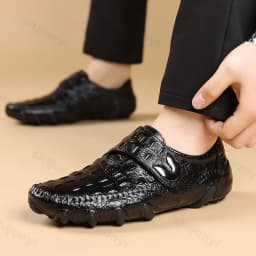 Men's Shoes Genuine Leather Luxury Crocodile Pattern Business Casual Shoes Men Loafers Mocassins High-quality Men's Dress Shoes