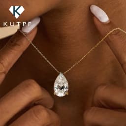 1-4carat Waterdrop Moissanite Pendant Necklace with Certificate S925 Silver Solitaire Pear Cut Lab Diamond Neckchain for Woman