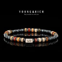 YOUNG&RICH Luxury Picasso Jasper Hematite Bracelet 4mm Bohemian Style Niche Accessory Handcrafted Unisex Bracelet