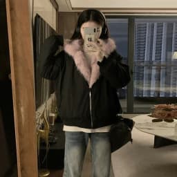 Double Sided Winter Coat Women Clothing Imitation Mink Fur Fur Hooded Cotton Jacket Female Warm Plush Cotton-padded Outerwea New