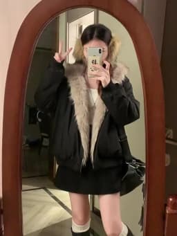Double Sided Winter Coat Women Clothing Imitation Mink Fur Fur Hooded Cotton Jacket Female Warm Plush Cotton-padded Outerwea New