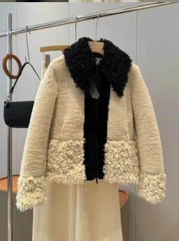 Original high-quality 2026 new women's jacket top patchwork faux fur effect coat
