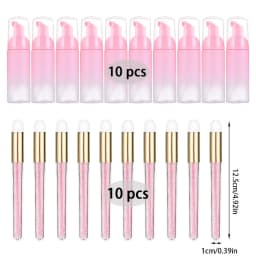 Grafting Eyelash Cleaning Kit 60ML Empty Foam Pump Dispenser Pore Deep Cleaning Brush Eyelash Extension Tube EVA Storage Bag