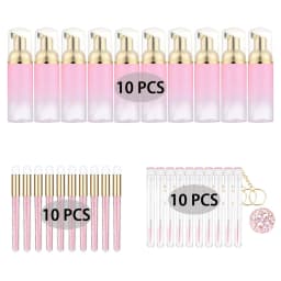 Grafting Eyelash Cleaning Kit 60ML Empty Foam Pump Dispenser Pore Deep Cleaning Brush Eyelash Extension Tube EVA Storage Bag