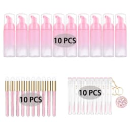 Grafting Eyelash Cleaning Kit 60ML Empty Foam Pump Dispenser Pore Deep Cleaning Brush Eyelash Extension Tube EVA Storage Bag