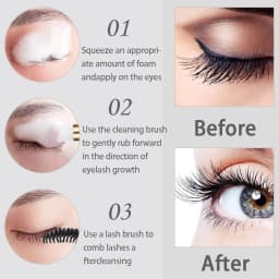 Grafting Eyelash Cleaning Kit 60ML Empty Foam Pump Dispenser Pore Deep Cleaning Brush Eyelash Extension Tube EVA Storage Bag