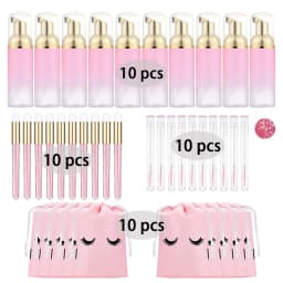 Grafting Eyelash Cleaning Kit 60ML Empty Foam Pump Dispenser Pore Deep Cleaning Brush Eyelash Extension Tube EVA Storage Bag