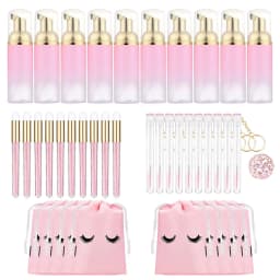 Grafting Eyelash Cleaning Kit 60ML Empty Foam Pump Dispenser Pore Deep Cleaning Brush Eyelash Extension Tube EVA Storage Bag