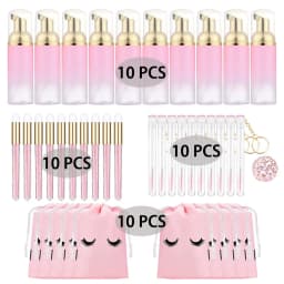 Grafting Eyelash Cleaning Kit 60ML Empty Foam Pump Dispenser Pore Deep Cleaning Brush Eyelash Extension Tube EVA Storage Bag