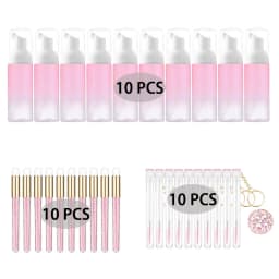 Grafting Eyelash Cleaning Kit 60ML Empty Foam Pump Dispenser Pore Deep Cleaning Brush Eyelash Extension Tube EVA Storage Bag