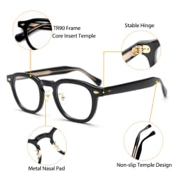 CATERSIDE New Simple Tr-90 Eyeglass Frame Men's Glasses Frame Round High-Quality Women's Daily Reading Decorative Eyeglassese