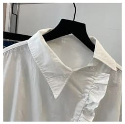 Summer Short Sleeved Shirt For Women With Loose Design And Diagonal Buckle Casual Fashion Cotton White Shirt