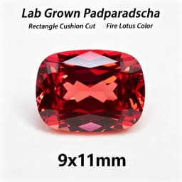 Lab Grown Padparadscha Cushion Cut Fire Lotus Color DIY Charms Jewelry Making Ring Necklace Earrings Main Materials Certificate