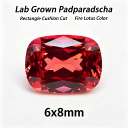 Lab Grown Padparadscha Cushion Cut Fire Lotus Color DIY Charms Jewelry Making Ring Necklace Earrings Main Materials Certificate