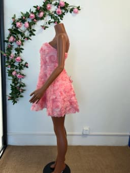 2026 Trendy Women Elegant Rose Floral Spaghetti Strap Back Lace-up A Line Short Dresses Party Birthday Blossom Mini Dress