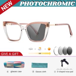 VKYEE Geometric Large Frame Personalized Fashion Design Ladies Blue Light Reading Glasses Customizable Prescription PFD2260