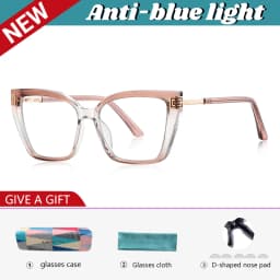 VKYEE Geometric Large Frame Personalized Fashion Design Ladies Blue Light Reading Glasses Customizable Prescription PFD2260