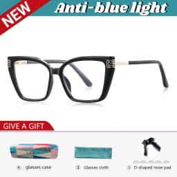 VKYEE Geometric Large Frame Personalized Fashion Design Ladies Blue Light Reading Glasses Customizable Prescription PFD2260
