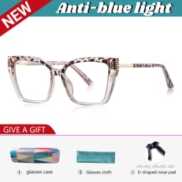VKYEE Geometric Large Frame Personalized Fashion Design Ladies Blue Light Reading Glasses Customizable Prescription PFD2260
