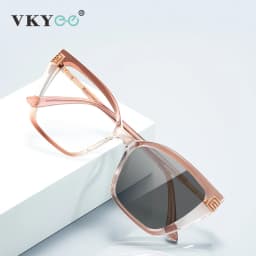 VKYEE Geometric Large Frame Personalized Fashion Design Ladies Blue Light Reading Glasses Customizable Prescription PFD2260
