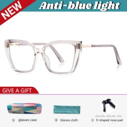VKYEE Geometric Large Frame Personalized Fashion Design Ladies Blue Light Reading Glasses Customizable Prescription PFD2260