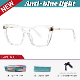 VKYEE Geometric Large Frame Personalized Fashion Design Ladies Blue Light Reading Glasses Customizable Prescription PFD2260