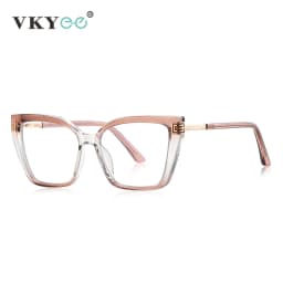 VKYEE Geometric Large Frame Personalized Fashion Design Ladies Blue Light Reading Glasses Customizable Prescription PFD2260