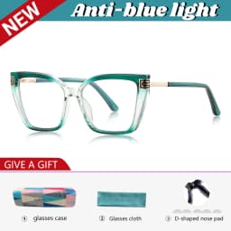 VKYEE Geometric Large Frame Personalized Fashion Design Ladies Blue Light Reading Glasses Customizable Prescription PFD2260