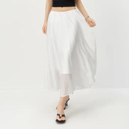 Semir Women Skirt HighWaist Texture White A Line Long Skirt 2026 Summer Elegant Casual