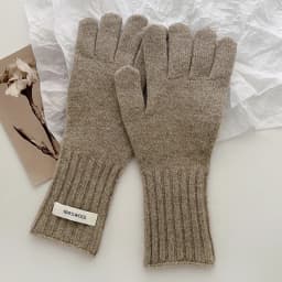 100% Wool Gloves Lady Touchscreen Finger Hole Winter Autumn Women Warm Wrist Length Classic Knitted Gloves Female Mitten 2025