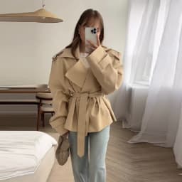 French Minimal Cropped Trench Coat Office Belted Jackets Women Outerwear Casual Chic Spring Stylish Daily Fashion Outfits