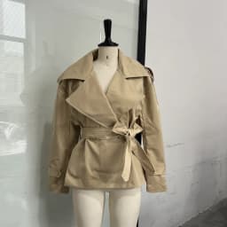 French Minimal Cropped Trench Coat Office Belted Jackets Women Outerwear Casual Chic Spring Stylish Daily Fashion Outfits