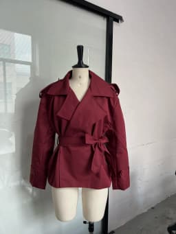 French Minimal Cropped Trench Coat Office Belted Jackets Women Outerwear Casual Chic Spring Stylish Daily Fashion Outfits