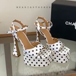 New Fashion Crystal Buckle Ankle Strap Platform Sandals Women Square Head White 16cm High Heels Wedding Banquet Shoes Size 40