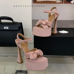New Fashion Crystal Buckle Ankle Strap Platform Sandals Women Square Head White 16cm High Heels Wedding Banquet Shoes Size 40