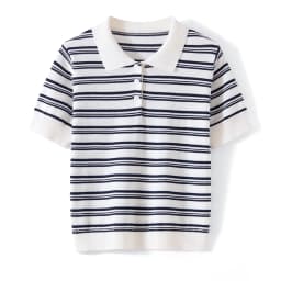WinvyNee Summer Women's Pure Cotton Sweaters Polo T-Shirts White Half Sleeve Striped Tees Y2k Outerwears Pullover Tops ZA1523012
