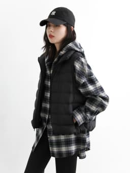 CHIC VEN Korean Women Shirt New Cotton Brushed Hooded Plaid Blouses Long Sleeved Oversize Female Coat Autumn Winter 2025