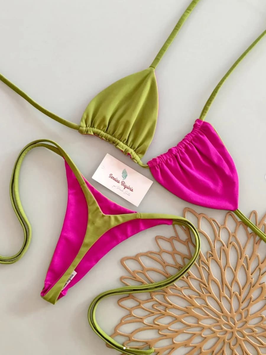 Micro Bikinis 2027 Push Up Women Swimsuit String Swimwear Brazilian Bikini Set Halter Biquini Floral Swimsuit Solid Beachwear