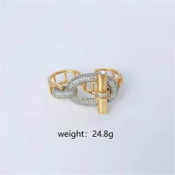 18k Gold Plated Copper Zircon OT Buckle Necklace Bracelets Ring Earring For Women Party Banquet Jewelry Set Accessory