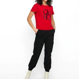 CHCH Women's T-shirt Fashion Hand Embroidered Casual Round Neck Tops