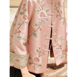 High Quality Print Coat Premium Sense New coat Women's Spring Autumn Jacket 2026 New Popular Retro Tang Top Pink Jacket