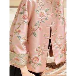 High Quality Print Coat Premium Sense New coat Women's Spring Autumn Jacket 2026 New Popular Retro Tang Top Pink Jacket