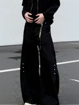 Y2k Streetwear Brown Baggy Pants Men Button Wide Leg Suit Pants Cleanfit Straight Long Curved Trouser Loose Casual